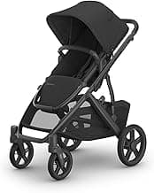 UPPAbaby Vista V3 Convertible Single-to-Double Stroller for Baby & Toddler, 30+ Configurations, Travel System Compatible, All-Wheel Suspension, XL Basket – Jake (Charcoal/Carbon Frame)