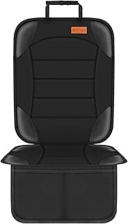 Car Seat Protector for Child Car Seat, Siivton Carseat Seat Protectors for Leather and Fabric Seats, with Mesh Pockets, Non-Slip Backing, Carseat Protectors for Vehicles (One Pack, Black)