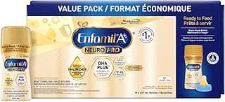 Enfamil A+ NeuroPro, Baby Formula, Ready to Feed, Nipple Ready Bottles, with Brain Building DHA and 2'FL for Immune Support, 0+ Months, 18 x 237mL