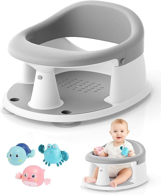 Baby Bath Seat for Babies 6 Months & Up, Bath Seats for Babies Sitting Up, Compact Toddler Bath Seat, Non-Slip with Suction Cups Bathtub Seat for Baby