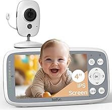 2026 Upgraded Boifun Baby Monitor No Wi-Fi, Baby Camera with 4" 720P IPS Screen, Night Vision, 3X Zoom, Two-Way Audio, Temperature Monitoring, Lullabies, Sound Detection, Just Turn On & Go