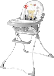 LIVINGbasics Eat & Grow Convertible Baby High Chair, with 5 Point Safety Belt, 2 Removable Tray, Simple Fold Highchair