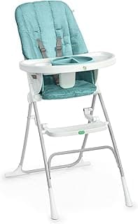 Ingenuity: ity by Ingenuity Sun Valley Compact Folding High Chair, Food-Grade Safe Plate, 5-Point Harness, For Ages 6 Months and Up, Unisex - Teal