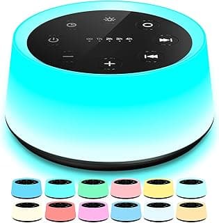 ColorsNoise Sound Machine and White Noise Machine with 30 Soothing Sounds with 12 Colors Baby Night Light with Memory Function…
