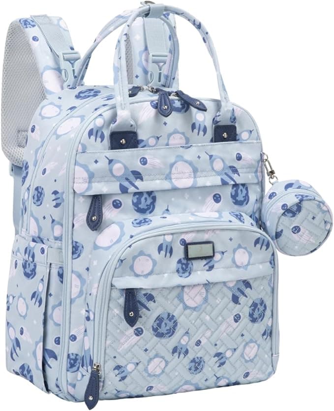 BabbleRoo Diaper Bag Backpack - Baby Essentials Travel Tote - Multi Function Waterproof Diaper Bag, Travel Essentials Baby Bag with Changing Pad, Stroller Straps & Pacifier Case - Unisex, Cosmic