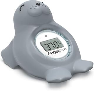 Angelcare Bath and Room Thermometer - Happy Seal, Grey, One Size