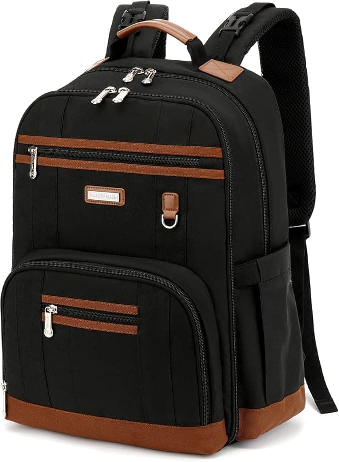 Diaper Bag Backpack, Large Baby Nappy Bags with Portable Changing Pad for Boys and GirlsMultifunction Travel Baby Bag for Moms Dads, Shower Gifts Waterproof and Stylish，Black