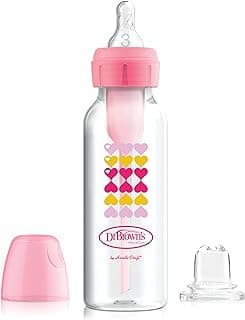 Dr. Brown's Options+ Narrow Bottle to Sippy Baby Bottle Start Kit, Pink, 8 Ounce