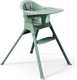 Mompush Olli 7-in-1 Convertible High Chair for Babies and Toddlers – Adjustable Height & Footrest, Dishwasher-Safe Tray, Compact Foldable Design for Easy Storage & Travel, Lightweight Yet Durable