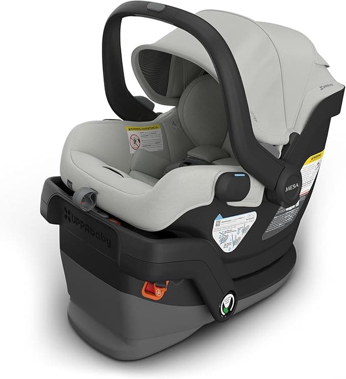 UPPAbaby Mesa V3 Infant Car Seat - Easy Installation + SmartSecure Technology - Attaches to Stroller | Base + Infant Insert Included - Savannah (Grey Mélange)