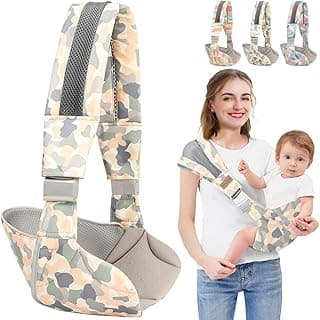 Baby Sling Carrier, Baby Carrier with Waist Support, Portable Ergonomic Toddler Carrier Sling, Adjustable Thick Baby Wrap Carrier for Newborn Up to 0-36 Month (Grey)