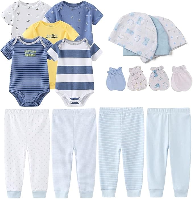 Kiddiezoom Unisex Baby Layette Essentials Giftset Clothing Set 19-Piece