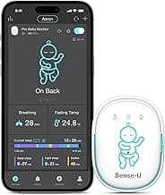 Sense-U Pro Baby Monitor – Breathing Movement, Rollover & Overheating Trackers for Better Sleep, Simple Clip-On Smart Sleep Monitor with Arousal Vibration, Audible Alerts & Sleep Analysis