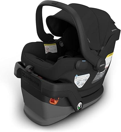 UPPAbaby Mesa V3 Infant Car Seat - Easy Installation + SmartSecure Technology - Attaches to Stroller | Base + Infant Insert Included - Jake (Charcoal)