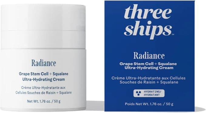 Three Ships - Radiance Grape Stem Cell + Squalane Cream (1.76 oz | 50 g) | Ultra-Hydrating, Softening, Replenishing Daily Moisturizer | Cruelty-Free, Vegan, Paraben-Free, Sensitive Skin Safe