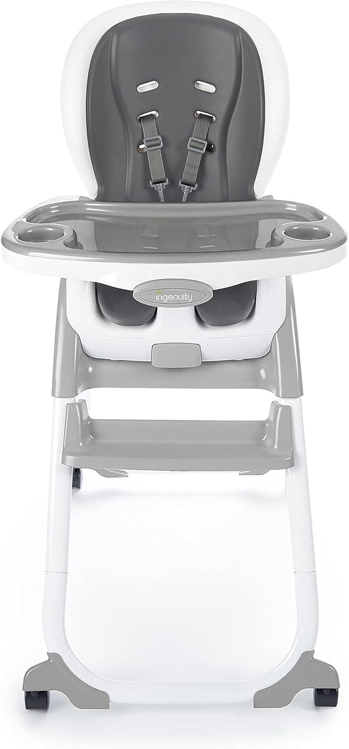 Ingenuity SmartClean Trio Elite 3-in-1 Convertible Baby High Chair, Toddler Chair, and Dining Booster Seat-Slate