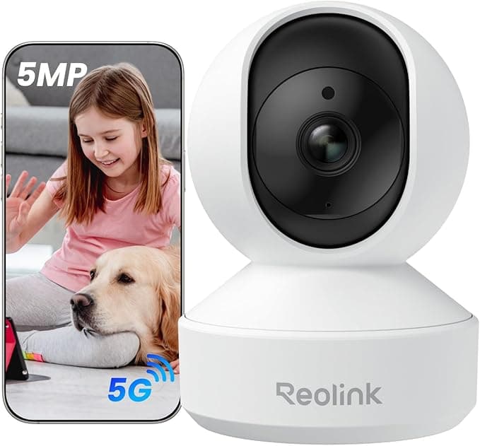 Reolink E1 Pro 5MP Indoor Security Camera, Pan Tilt 2.4/5GHz WiFi Baby Pet Monitor with Auto Tracking, 3K Super HD Night Vision, AI Person/Pet/Baby Crying Detection, 2-Way Audio, No Subscription