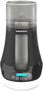 Baby Brezza Electric Baby Bottle Warmer, Breast Milk + Baby Food Warmer and Defroster - Universal Fits All Feeding Bottles:Glass, Plastic, Small, Large + Digital Display,Black and White