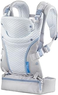 Infantino StayCool 4-in-1 Convertible Carrier, Ergonomic Design for Infant and Toddlers, 8-40lbs with Storage Pocket, White