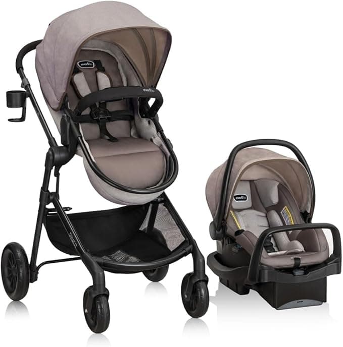 Evenflo Pivot Modular Travel System with LiteMax Infant Car Seat - Desert Tan
