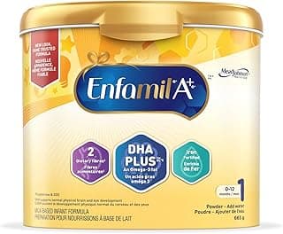 Enfamil A+, Baby Formula, Powder Tub, DHA (a type of Omega-3 fat) to help support brain development, Age 0-12 months, 663g, Packaging May Vary