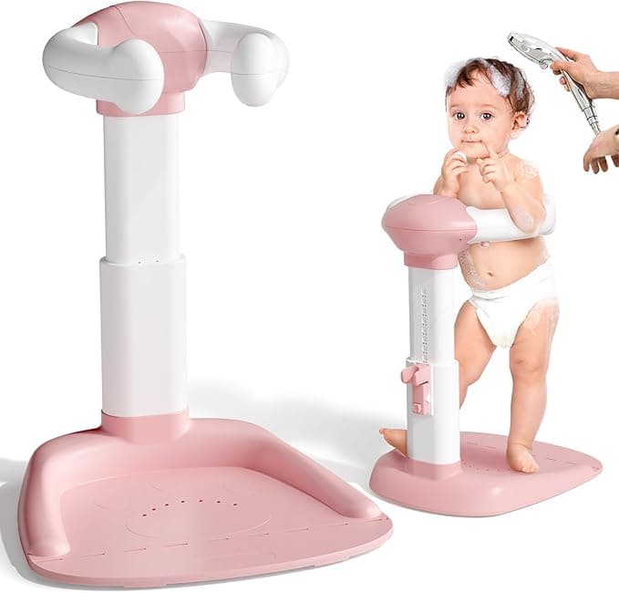 COOSEYA ® Baby Bathtub With Shower Stand Support|Anti-Pinch Soporte para Bañera de Bebé Adjustable Baby Shower Tower, Smart Water Flow Hug Tower for 8-36 Months, Ideal baby shower gifts