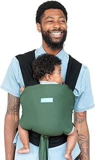 Moby Easy-Wrap Carrier | Baby Carrier and Wrap in One for Mothers, Fathers, and Caregivers | Designed for Newborns, Infants, and Toddlers | Holder Can Carry Babies up to 33 lbs (Olive-Onyx)