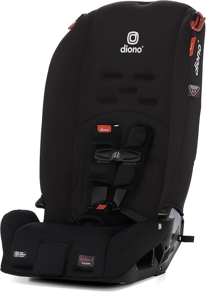 Diono Radian 3R, 3-in-1 Convertible Car Seat, Rear & Forward Facing, 10 Years 1 Car Seat, Slim Design Fits 3 Across, Jet Black