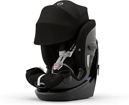 Cybex Callisto G 360 Rotating All-in-One Convertible Car Seat, SafeLock 1-Time Seat Belt Installation for Fast, Secure Setup, Side Impact Protection, SensorSafe – Moon Black