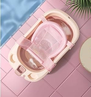 Baby Bath Seat Support Net Infant Bathtub Mesh Cushion Newborn Baby Shower Lie Seat Toddler Bathing Breathable Mat Shower Pad for 0-18 Months