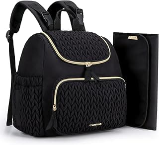 mommore Diaper Bag Small Diaper Backpack Baby Travel Backpacks with Insulated Pockets, Changing Pad, Stroller Straps