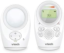 VTech DM1211 Enhanced Range Digital Audio Baby Monitor with Night Light, 1 Parent Unit, Silver & White