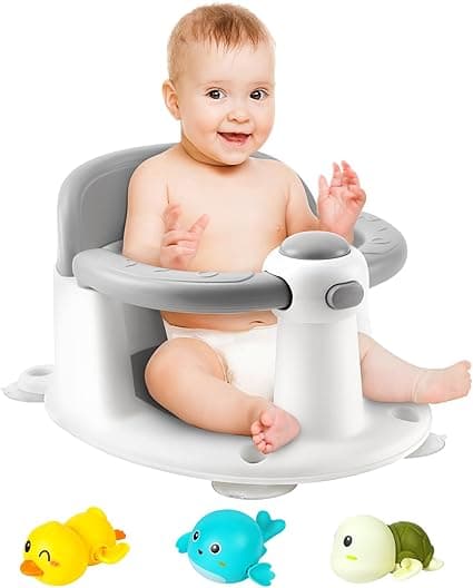 Baby Bath Seat, Infant/Toddler Sit Up Bathtub Seat For 6-12-24 Months, Baby Bath Essentials, Great Shower Gifts For Newborn And New Mothers