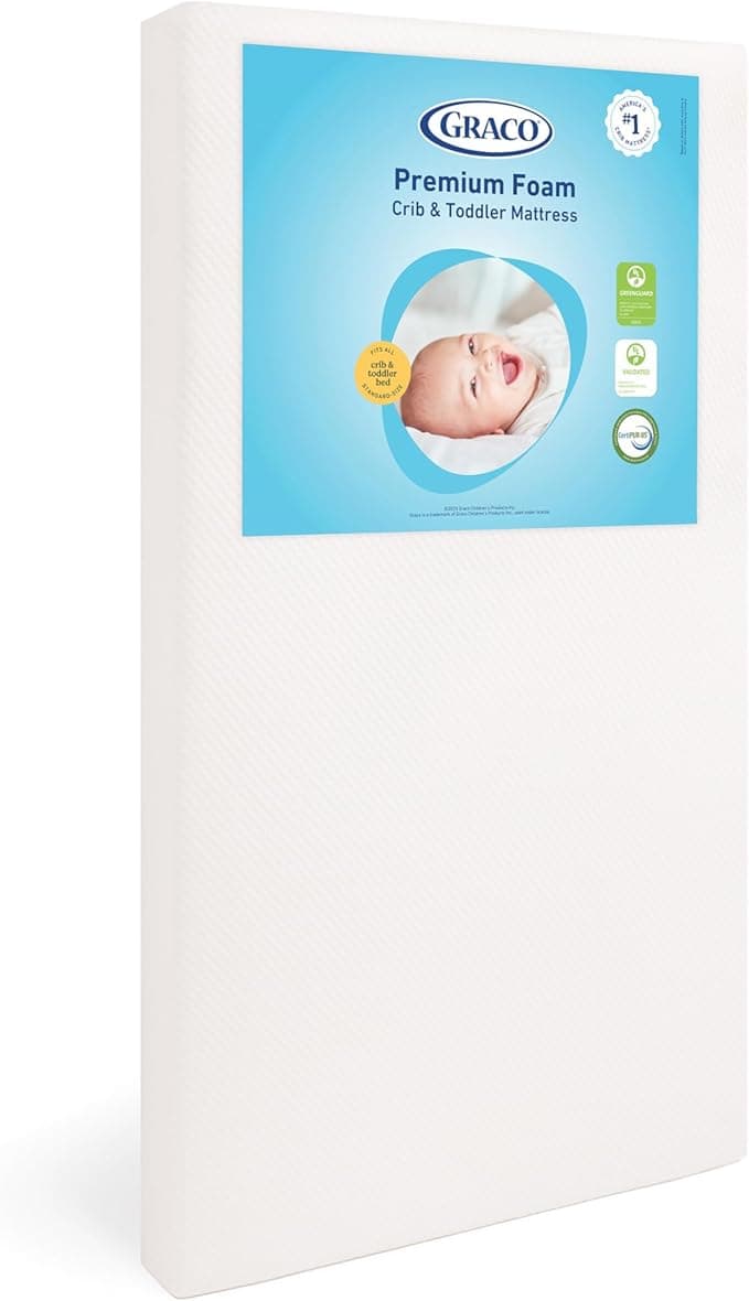 Graco Premium Crib & Toddler Mattress – GREENGUARD Gold Certified, Machine-Washable OEKO-TEX STANDARD 100 Certified Cover with Waterproof Surface, Fits Any Standard Full Size Baby Crib & Toddler Bed
