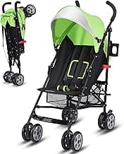 BABY JOY Lightweight Stroller, Compact Travel Stroller with Adjustable Backrest & Canopy, Cup Holder, Storage Basket, 5-Point Harness, Easy Fold, Umbrella Stroller for Toddler