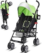 BABY JOY Lightweight Stroller, Compact Travel Stroller with Adjustable Backrest & Canopy, Cup Holder, Storage Basket, 5-Point Harness, Easy Fold, Umbrella Stroller for Toddler