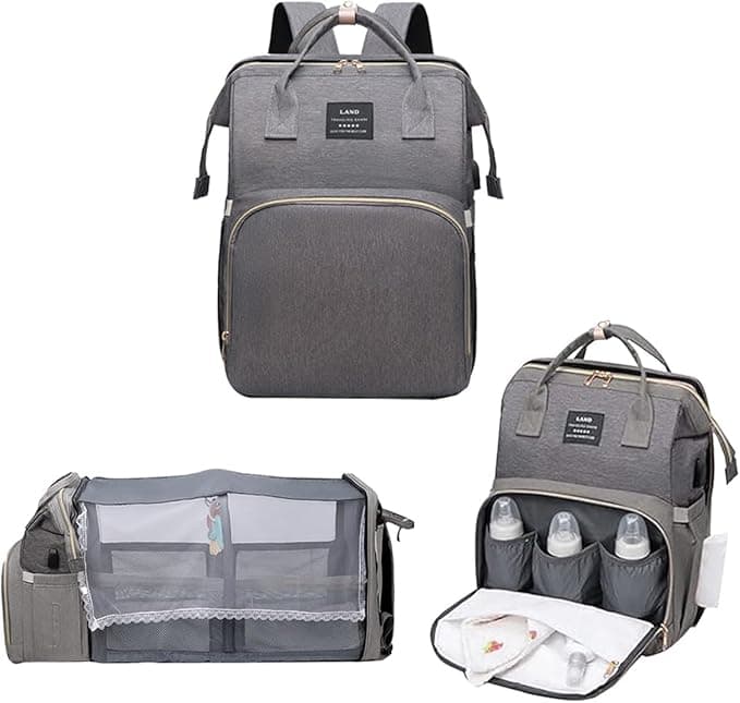Diaper Bag Backpack with Changing Station Waterproof Expandable Baby Diaper Bags Backpack with USB Charging Port