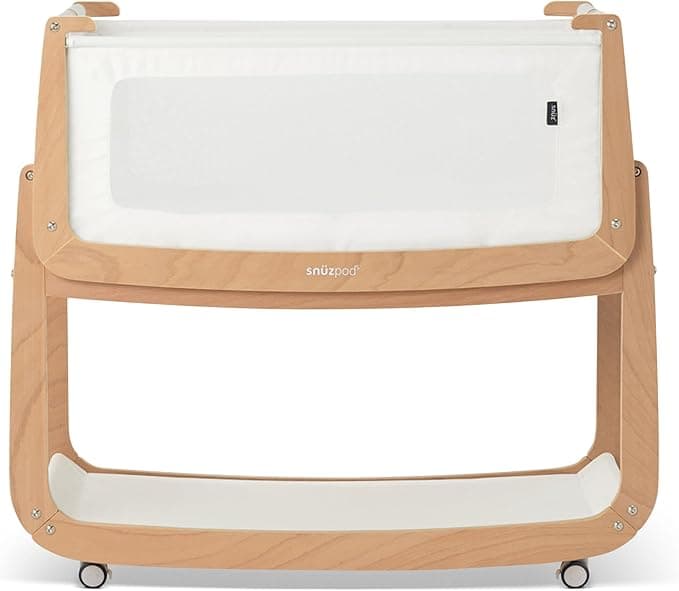 SnuzPod 5 Bedside Bassinet for Baby - Newborn Bed with Breathable Windows, Rocking Bedside Sleeper with Lift-Off Bassinet, Portable 3-in-1 Baby Cradle with Wheels & Mattress