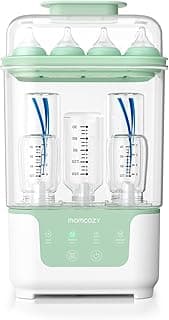 Momcozy Bottle Sterilizer and Dryer, Modular Nesting Space Saving Design, 6 Bottles Capacity, 4 in 1 Compact Sterilizer for Baby Bottles, Breast Pump Parts & Newborn Essentials, Drying Rack Included