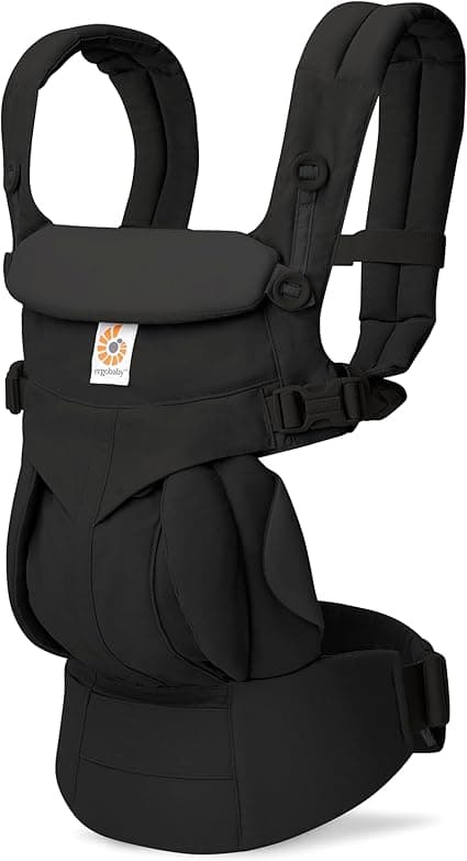 Ergobaby Omni Classic (formerly OMNI 360) All-Position Baby Carrier for Newborn to Toddler with Lumbar Support, 7-45 Pounds, Pure Black, One Size