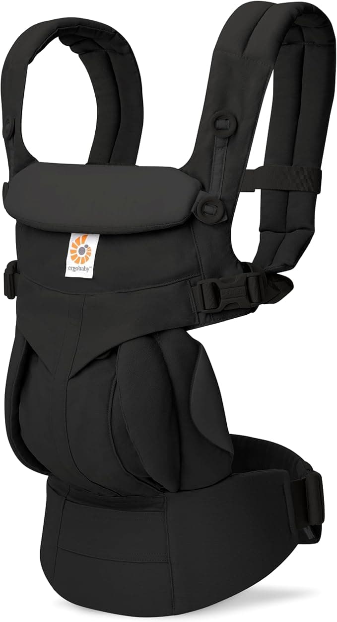 Ergobaby Omni Classic Baby Carrier for Newborn to Toddlers 0-48 Months (7-45 lbs) - 4-Position 100% Premium Cotton Baby Carrier with Ergonomic Support - Pure Black