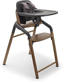 Bugaboo Giraffe Wooden Baby High Chair, Adjustable in 1 Second, Easy to Clean, Safe and Ergonomic Highchair, Suitable from Birth in Combination with Newborn Set (Sold Separately), Warm Wood/Grey