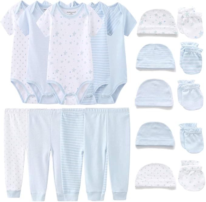 Kiddiezoom Unisex Baby Layette Essentials Giftset Clothing Set 19-Piece