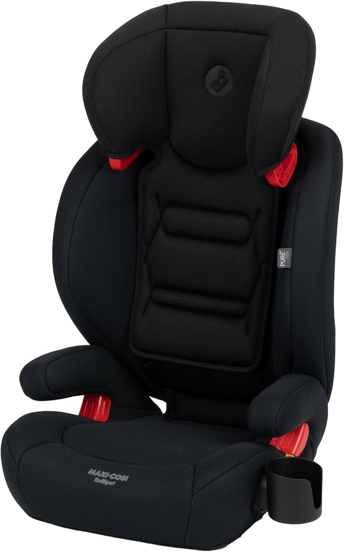 Maxi-Cosi RodiSport 2-in-1 Convertible Booster Car Seat | High Back & Backless Modes | 7-Position Adjustable Height | Integrated Belt Guides | Rigid-LATCH System | Black