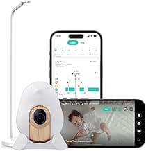 CuboAi New Model Smart Baby Monitor 3 with Floor Stand, 2.5K QHD Night Vision WiFi Camera, 2-Way Audio, Sleep Safety Alerts, Temp & Humidity Sensor, Lullabies, App Control