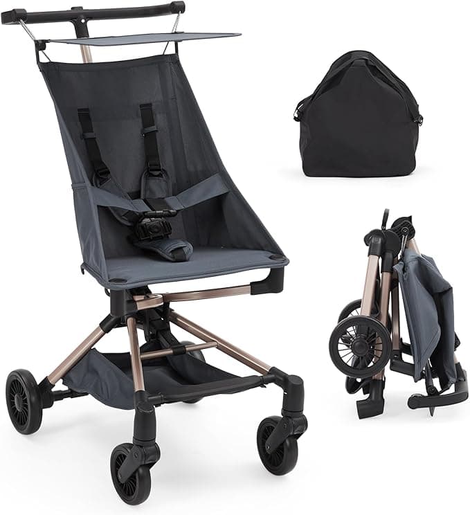 Lightweight Baby Travel Stroller - Compact Airplane-Friendly Design, One-Handed Fold, 8.4 Lbs Portable Stroller with Breathable Fabric & UPF 50 Canopy for Infants & Toddlers,Blue