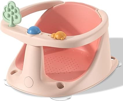 Baby Bath Seat for Babies 6 Months & Up, Non-Slip with Suction Cups, Safe & Comfortable Infant Bath Seat for Bathtub, Pink