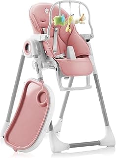 Sweety Fox Baby High Chair Adjustable to 7 Different Heights - Pink Baby Chair - Foldable High Chairs for Babies and Toddlers