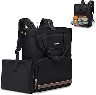 Diaper Bag Backpack with Portable Changing Pad 25L Baby Bag Insulated lunch box Backpack Fits 17.3" Laptop