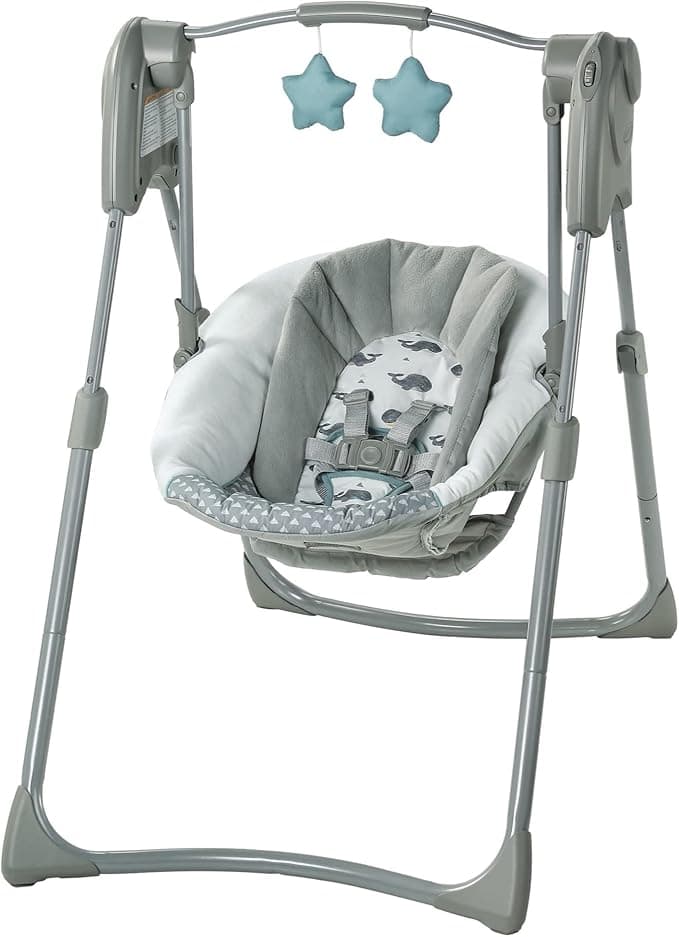 Graco Slim Spaces Compact Baby Swing Chair, Newborn/Infant Swing Seat from 2.4-11.3 kg (5.5-25 lb), Humphry